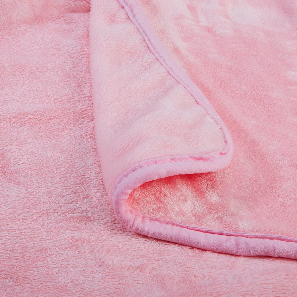 Plain Brush Cloth Super Soft Plush Single Flannel Blanket-Baby Pink