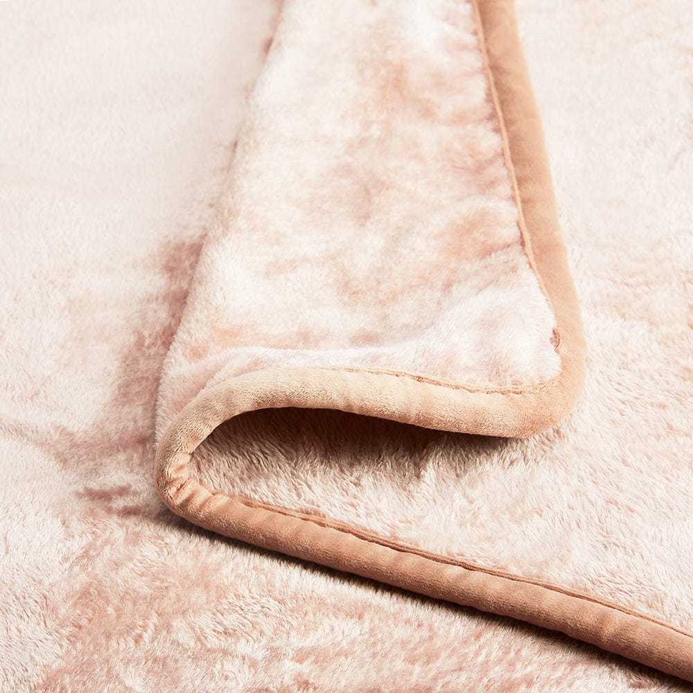 Plain Brush Cloth Super Soft Plush Single Flannel Blanket-Brown