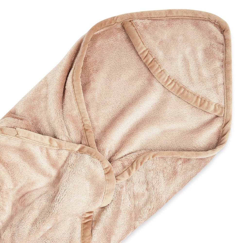 Super Soft Plush Baby hooded Flannel Blanket, Brown