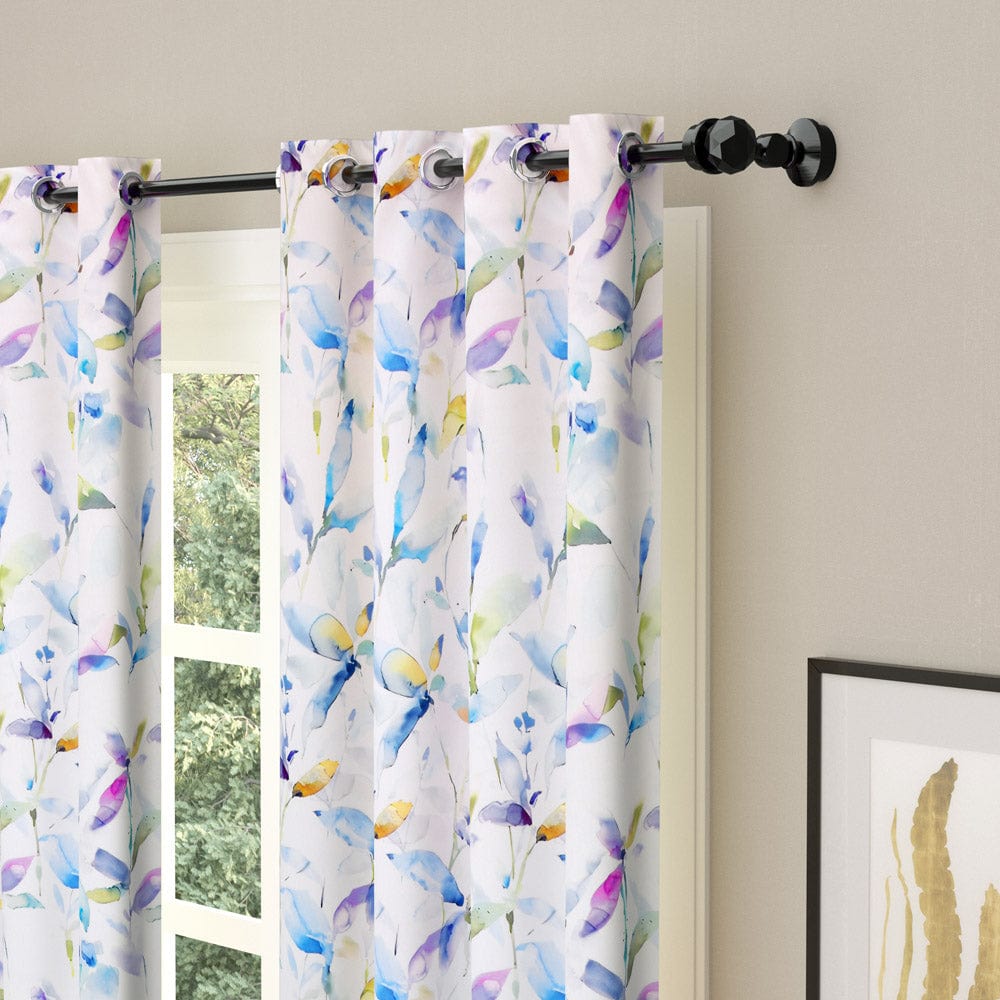 Abstract Floral Blackout Curtain Set