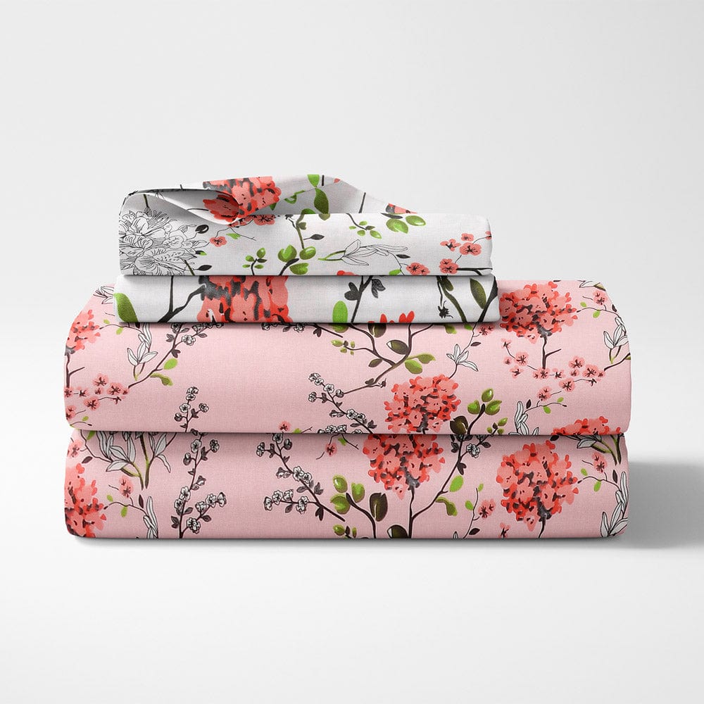 Victorian Summer Dream, 100% Cotton Double Size Bedsheet, 186 TC