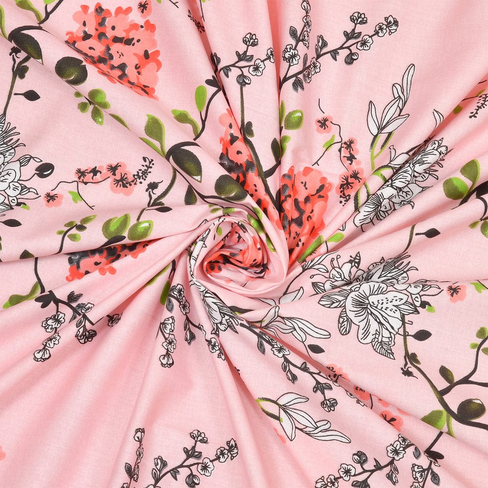Victorian Summer Dream, 100% Cotton Double Size Bedsheet, 186 TC