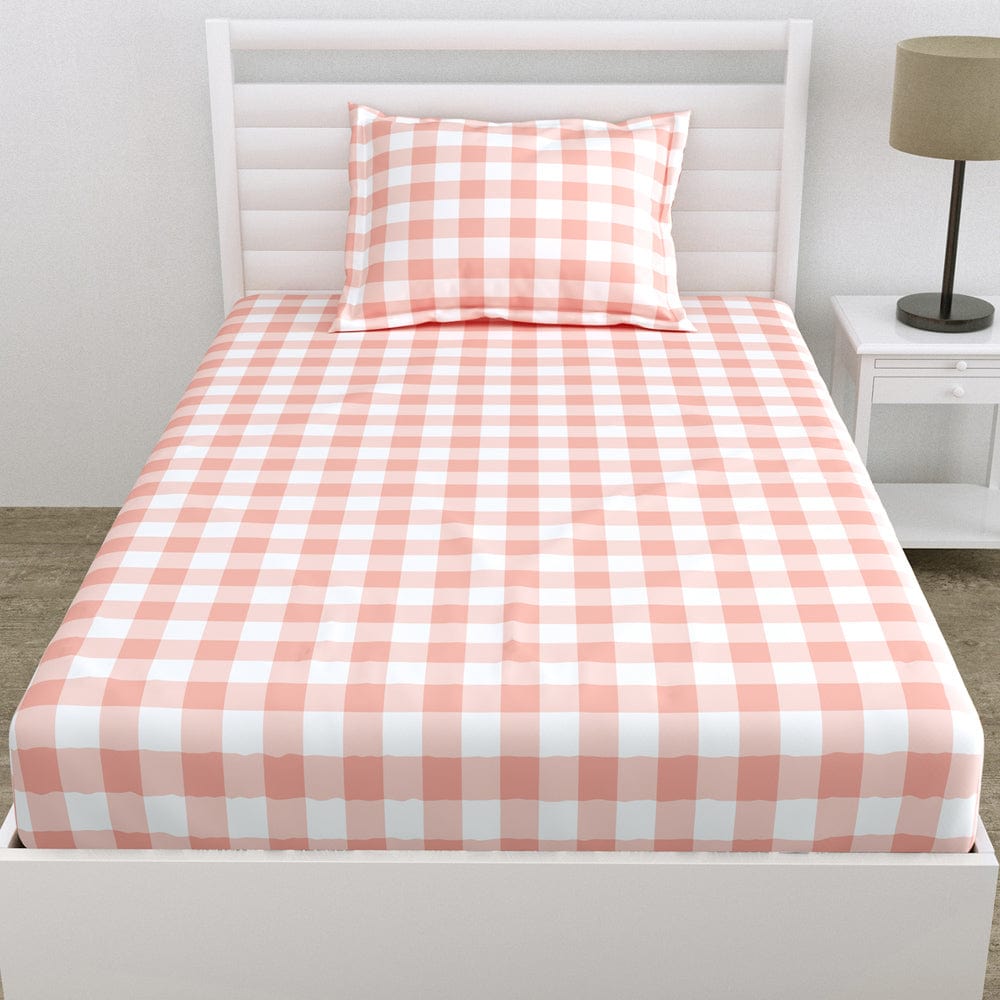 Cottage Core Blush 100% Cotton Bedsheet, 186 TC
