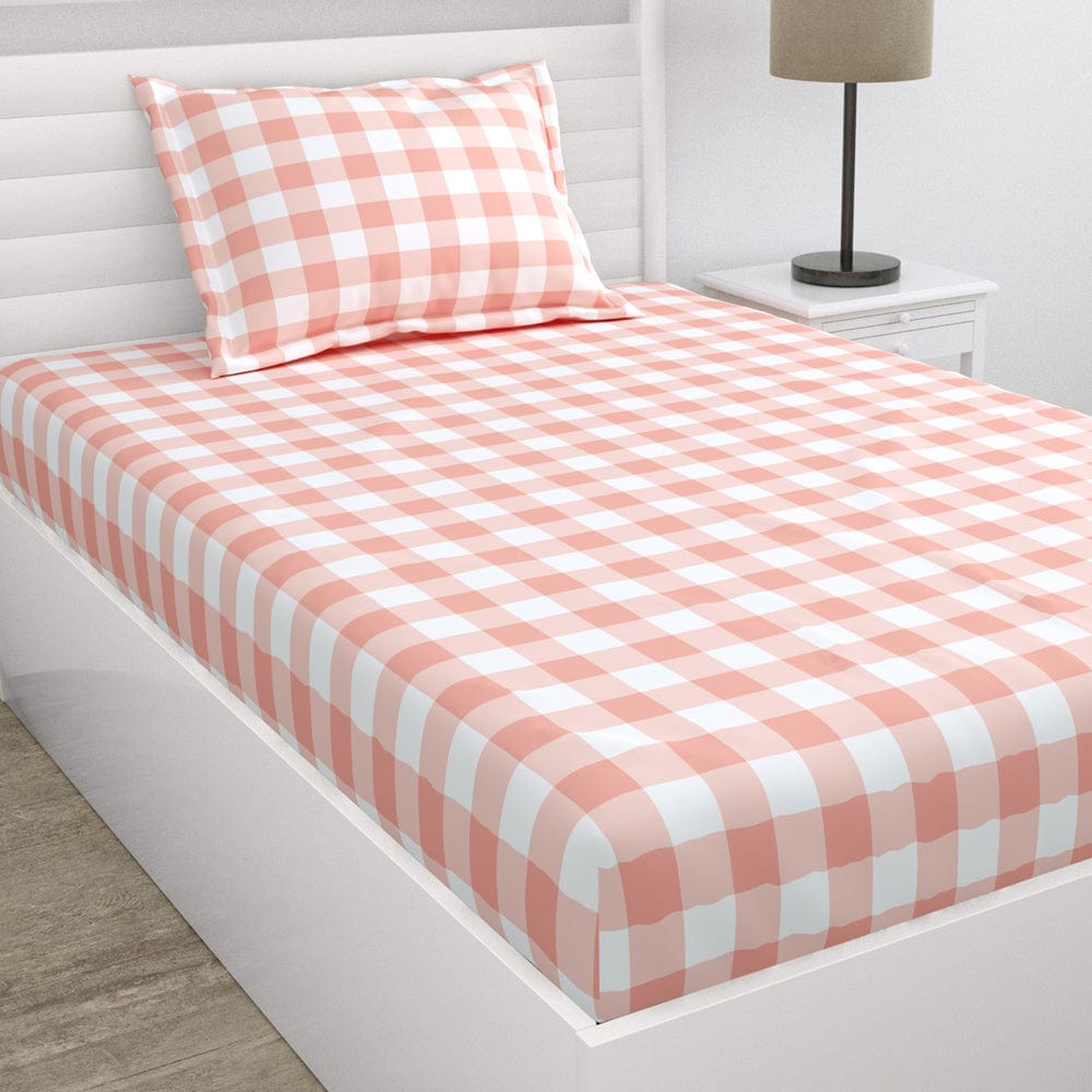 Cottage Core Blush 100% Cotton Bedsheet, 186 TC