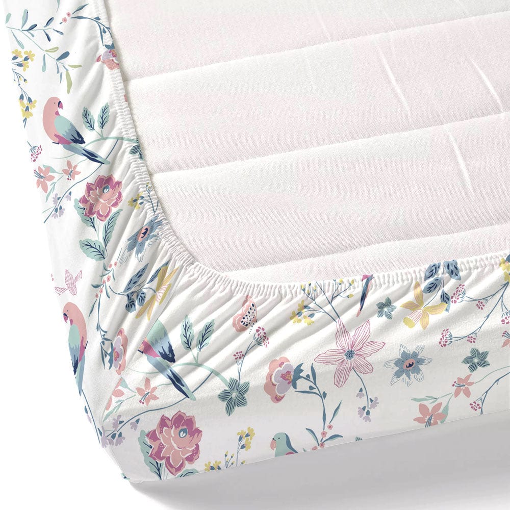 Exotic Wings, 100% Cotton Double Fitted Bedsheet, 186 TC
