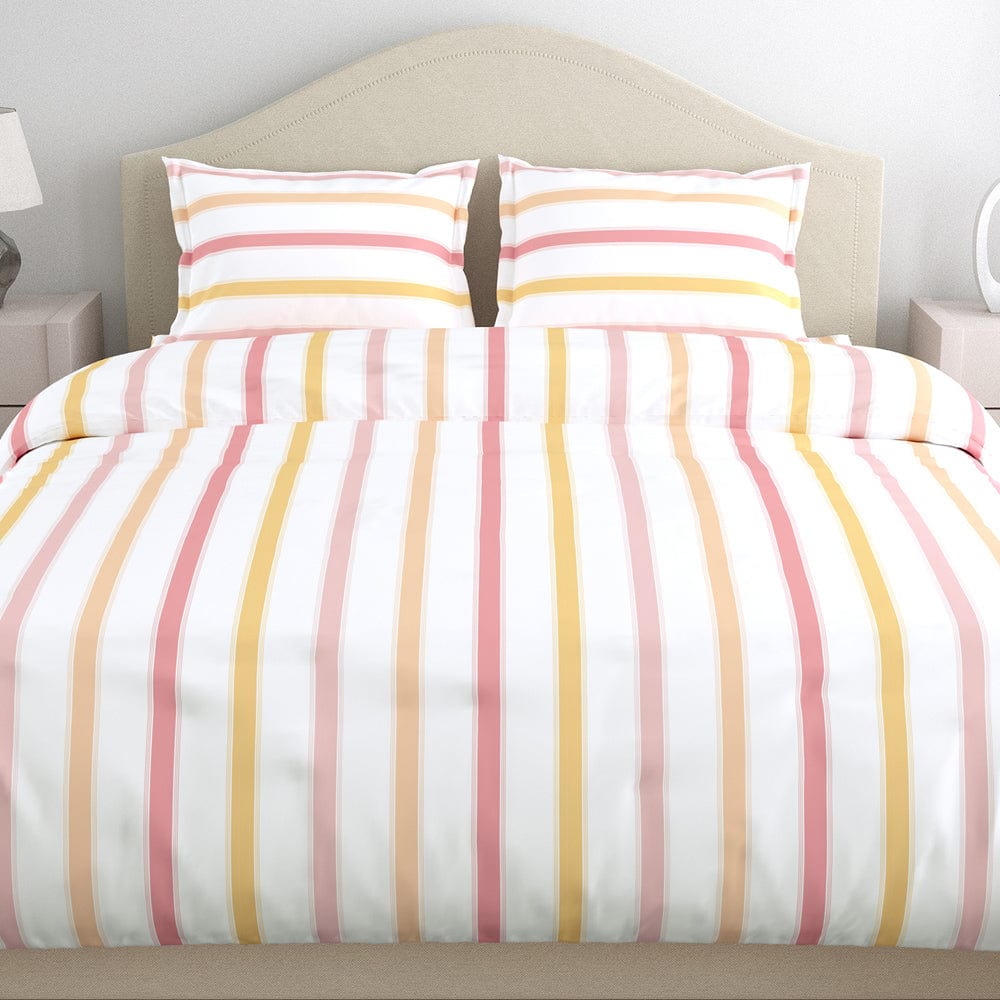 Pink Spectrum 100% Cotton King Fitted Bedsheet, 186 TC