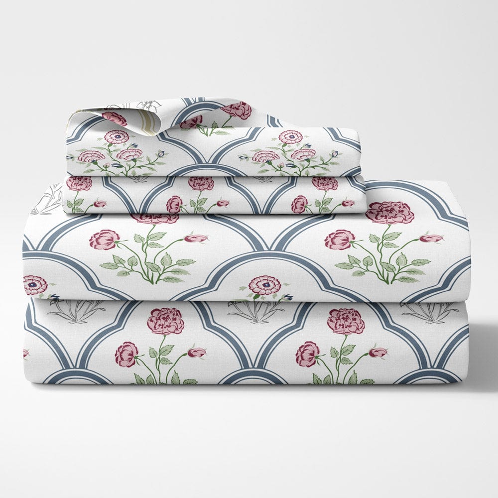 Classic Trells, 100% Cotton King Size Bedsheet, 186 TC