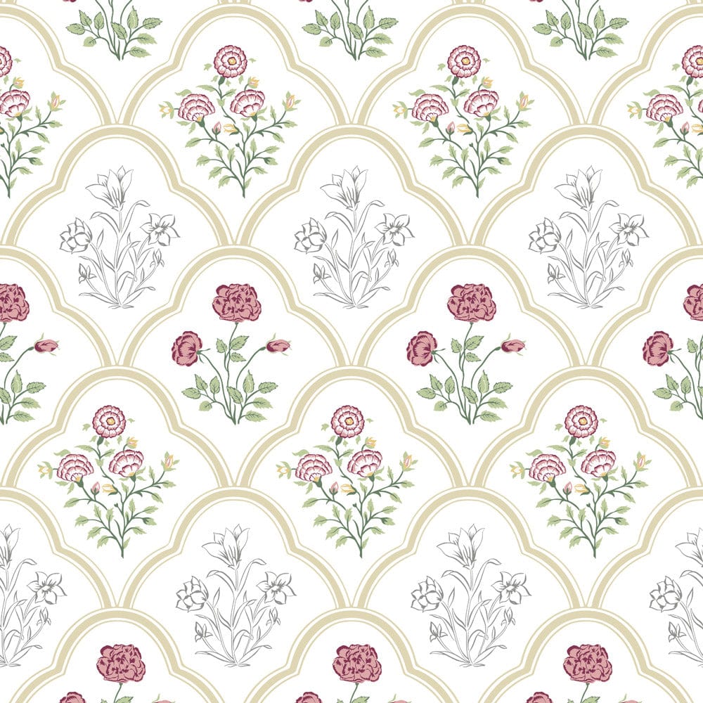 Rose Serenity, 100% Cotton King Size Bedsheet, 186 TC