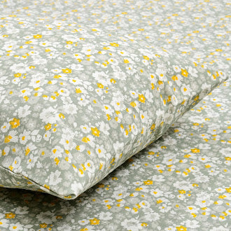 Silver Meadow Bloom Single Fitted Size Bedsheet, 186 TC