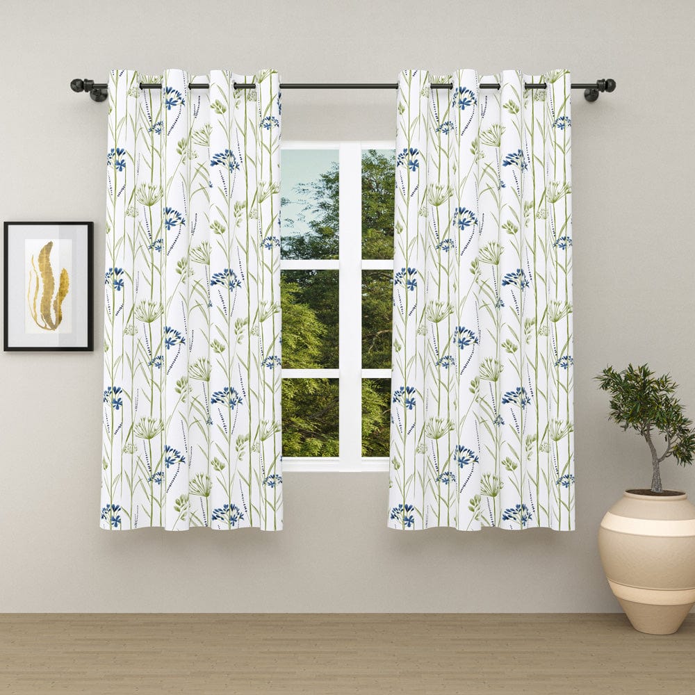 Wild Whisper Blue Curtain Set