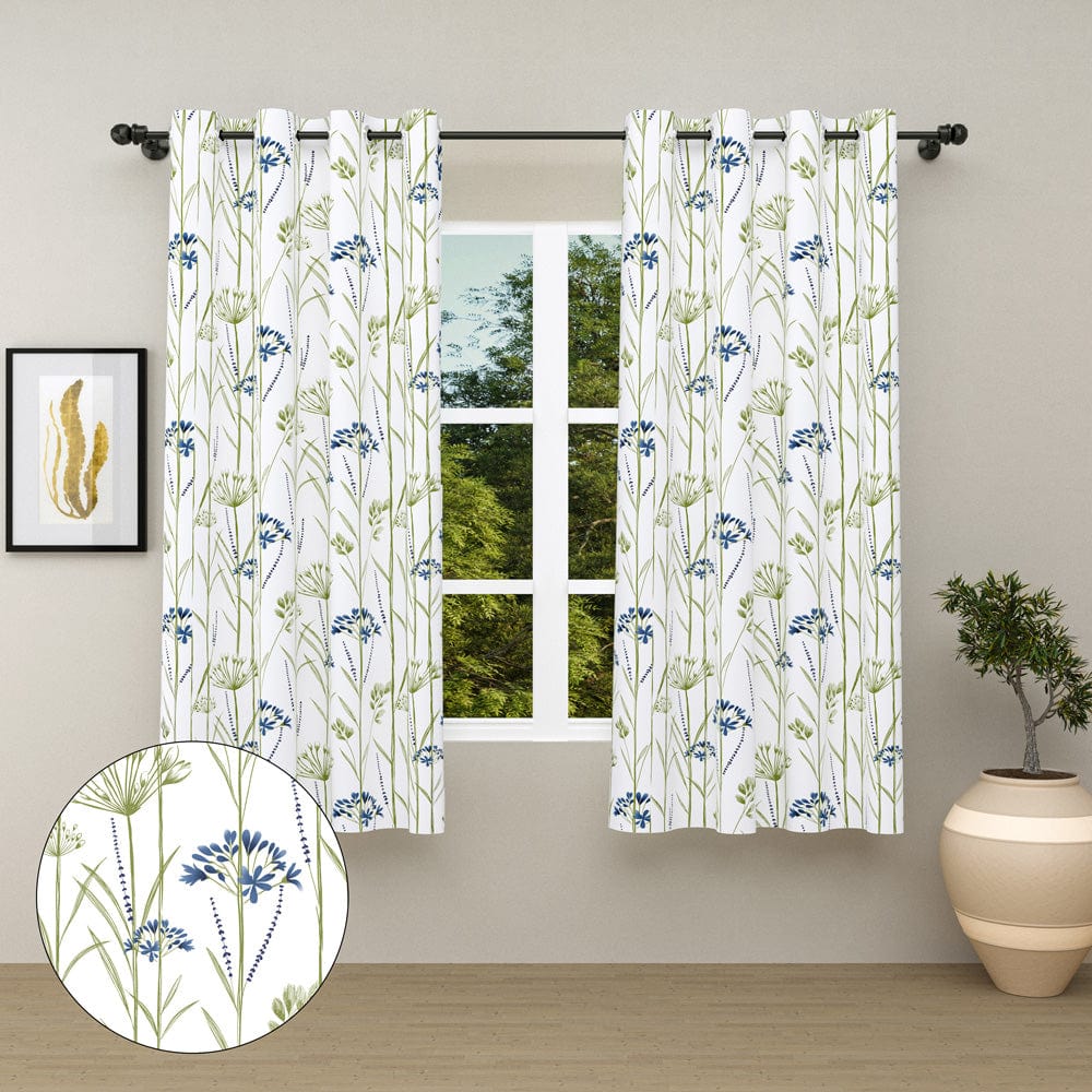 Wild Whisper Blue Curtain Set