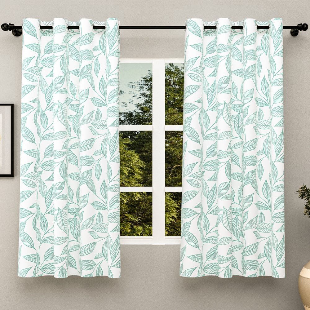 Line Art Blue Curtain Set