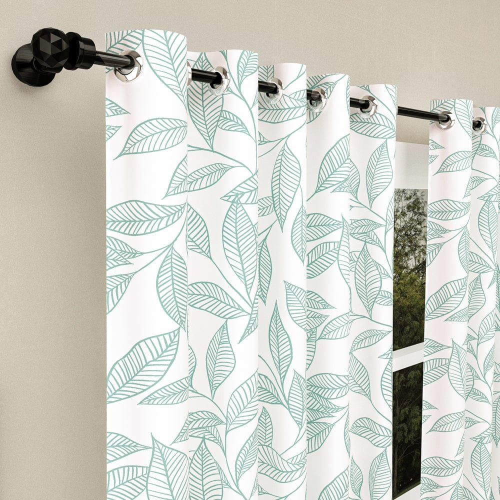 Line Art Blue Curtain Set