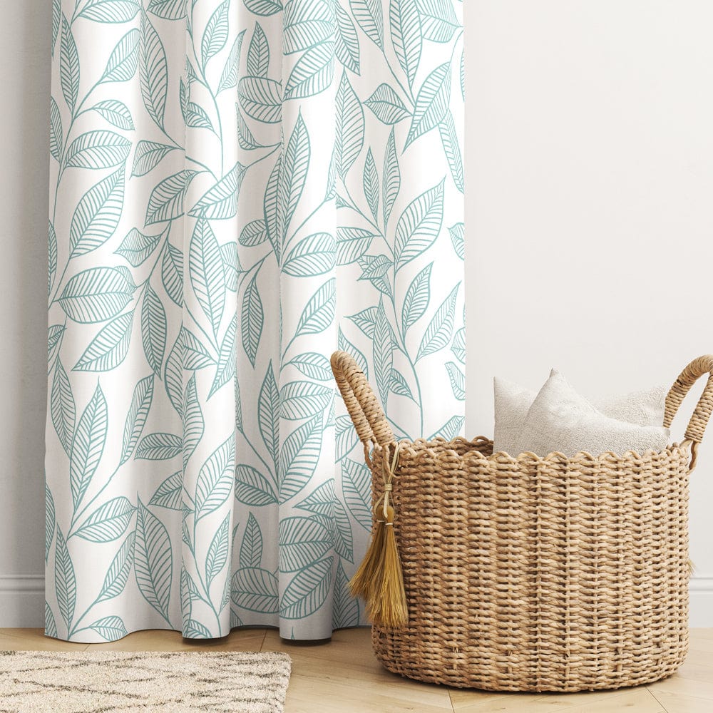 Line Art Blue Curtain Set