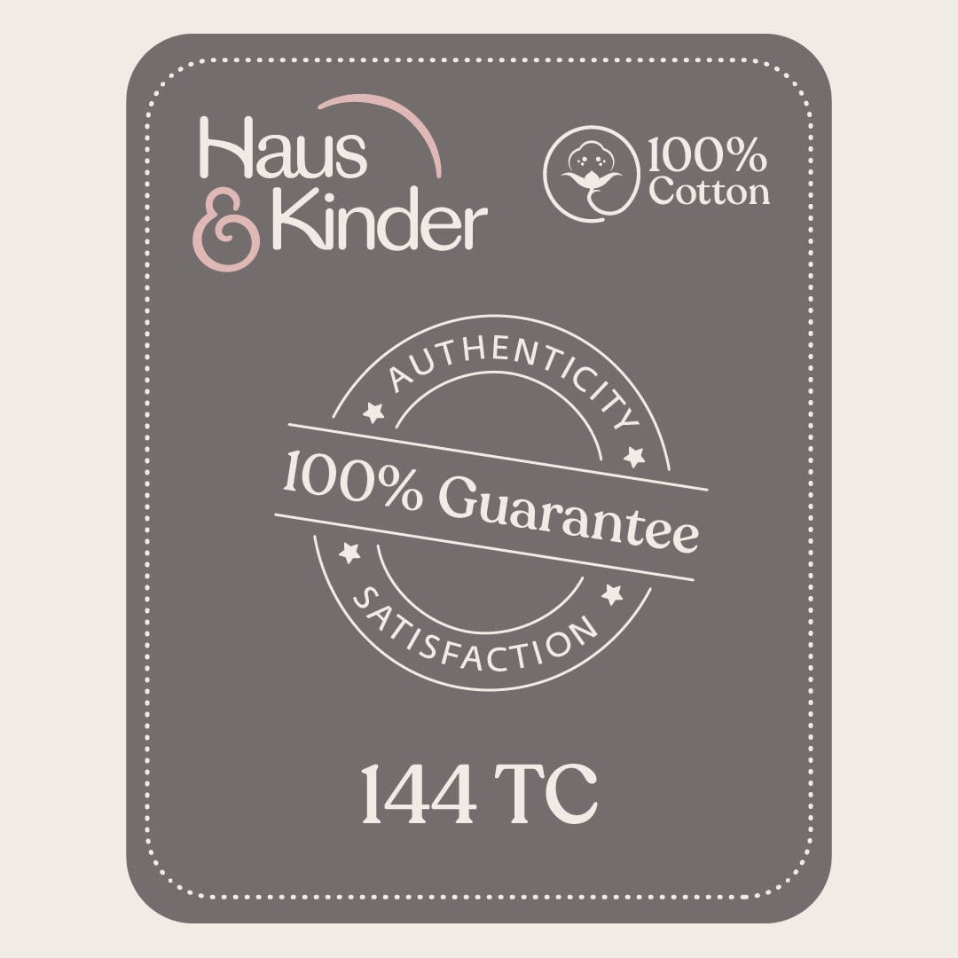 Greek Garden Romance, 100% Cotton King Size Bedsheet, 144 TC, Orange