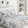 Sparrow Floral Art, 100% Cotton Double Size Bedsheet, 186 TC, Grey