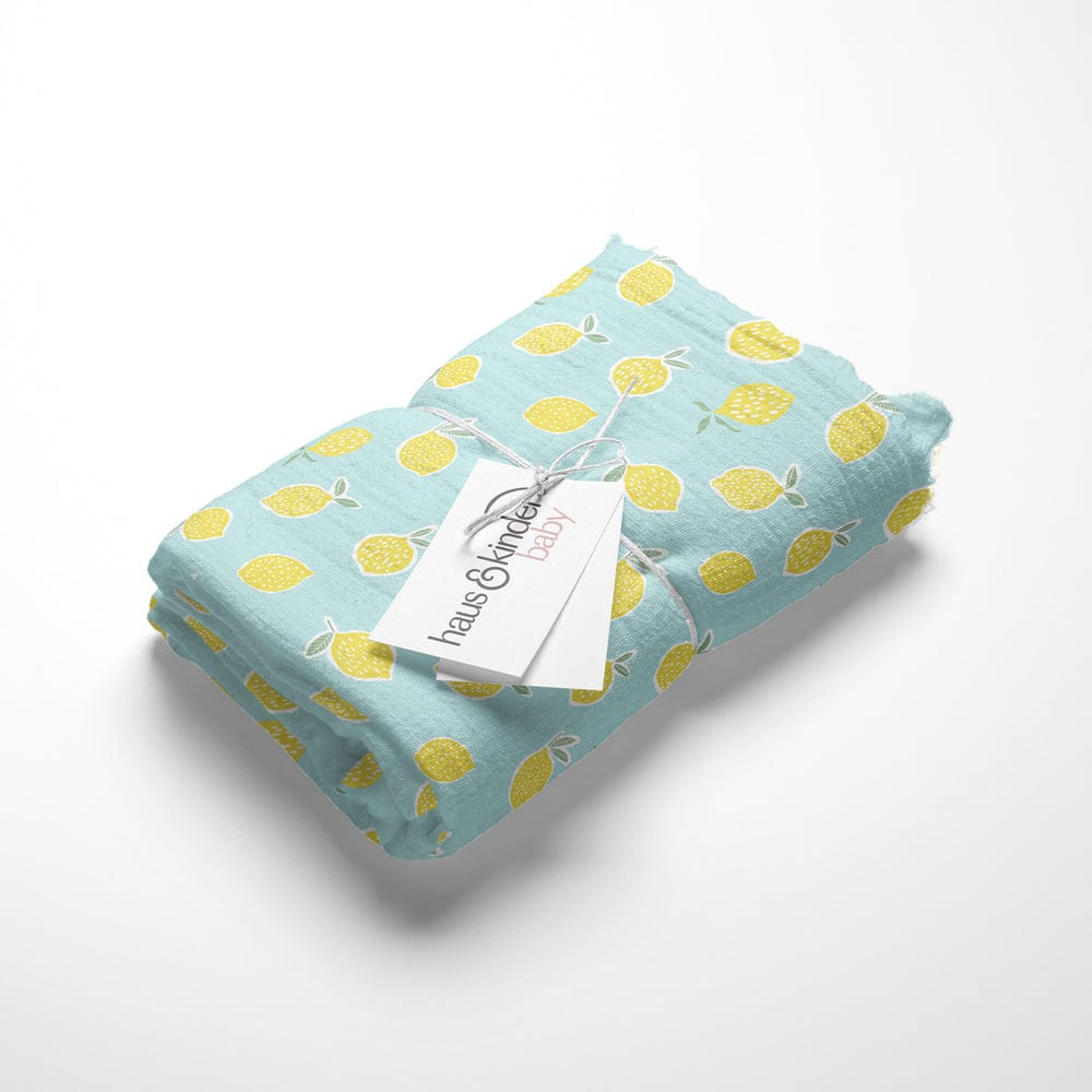 Aloha Collection 100% Cotton Muslin Swaddle Pack Of 4 (Elephant, Dot, Fruit, Ocean)
