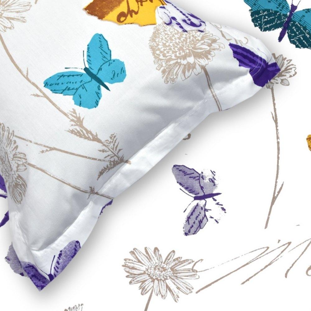 French Riviera Beau Papillon, 100% Cotton Double Size Bedsheet, 186 TC