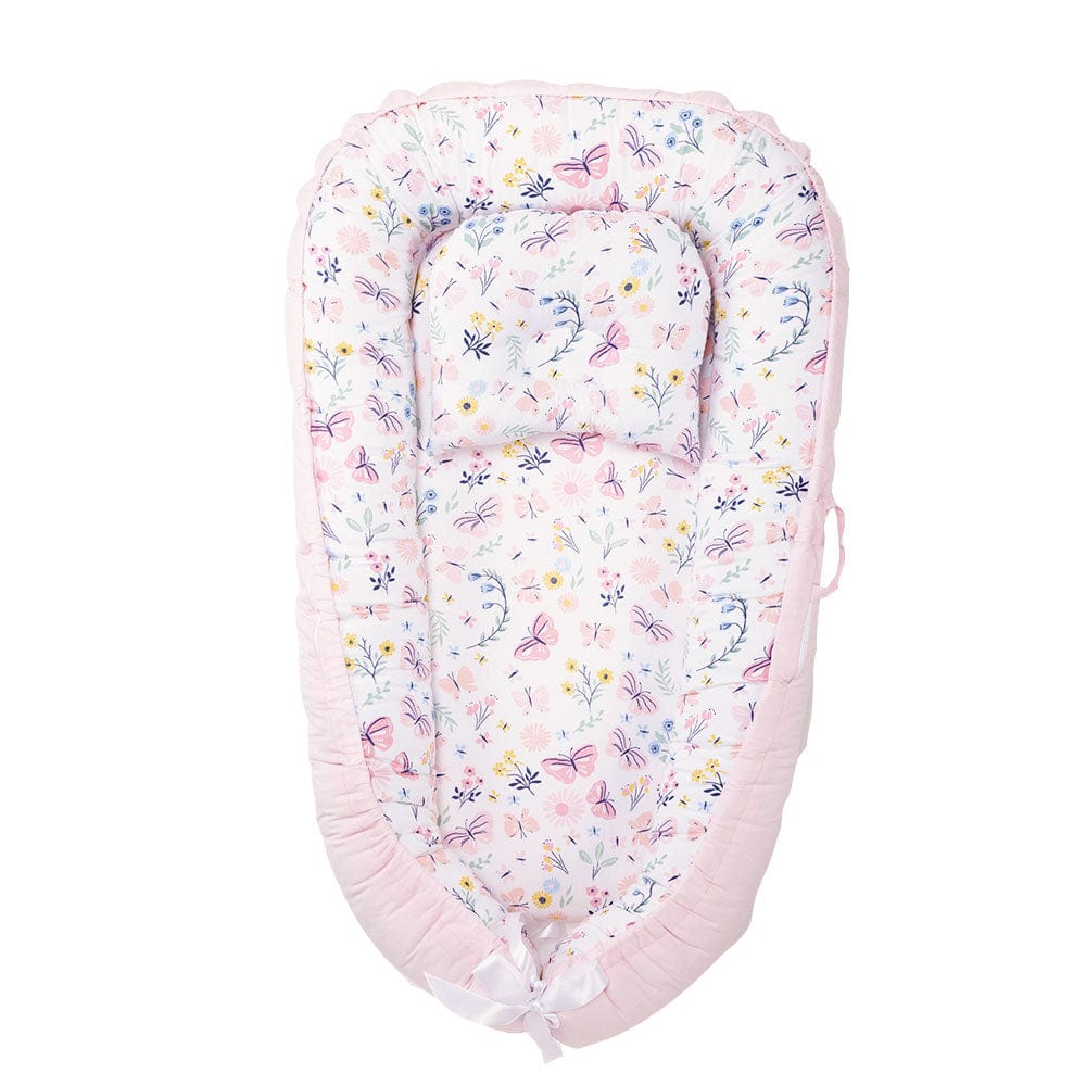 Butterfly Garden Baby Sleeping Nest, Portable Adjustable Newborn Crib Bassinet, 0-24 Months