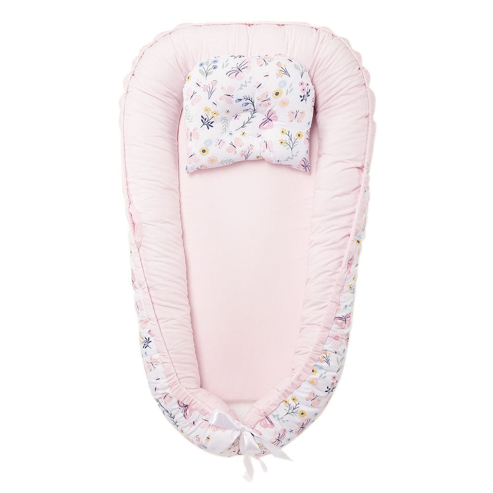 Butterfly Garden Baby Sleeping Nest, Portable Adjustable Newborn Crib Bassinet, 0-24 Months