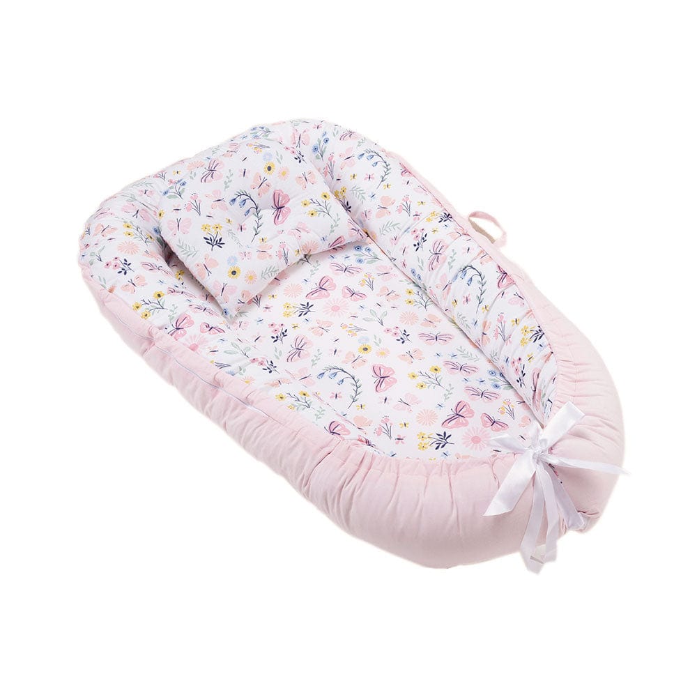 Butterfly Garden Baby Sleeping Nest, Portable Adjustable Newborn Crib Bassinet, 0-24 Months