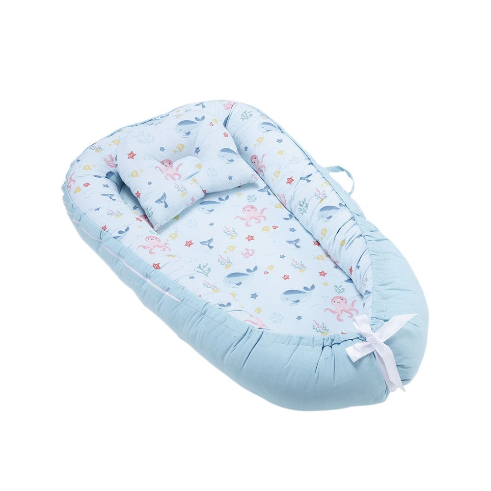 Vitamin Sea Baby Sleeping Nest, Portable Adjustable Newborn Crib Bassinet, 0-24 Months