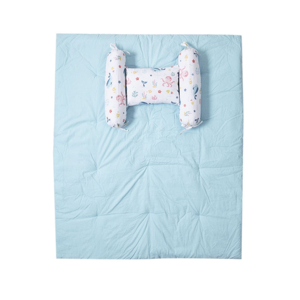 Bundle of Joy Bedding Set: Mattress, Bolsters with Quilt (Pack of 5,Vitamin Sea)