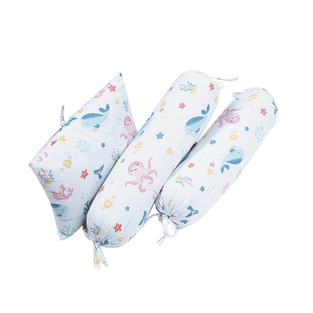 Bundle of Joy Bedding Set: Mattress, Bolsters with Quilt (Pack of 5,Vitamin Sea)