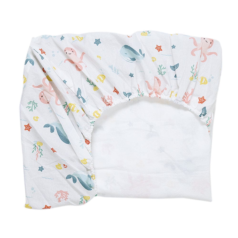 Vitamin Sea Cotton Fitted Crib Sheet.