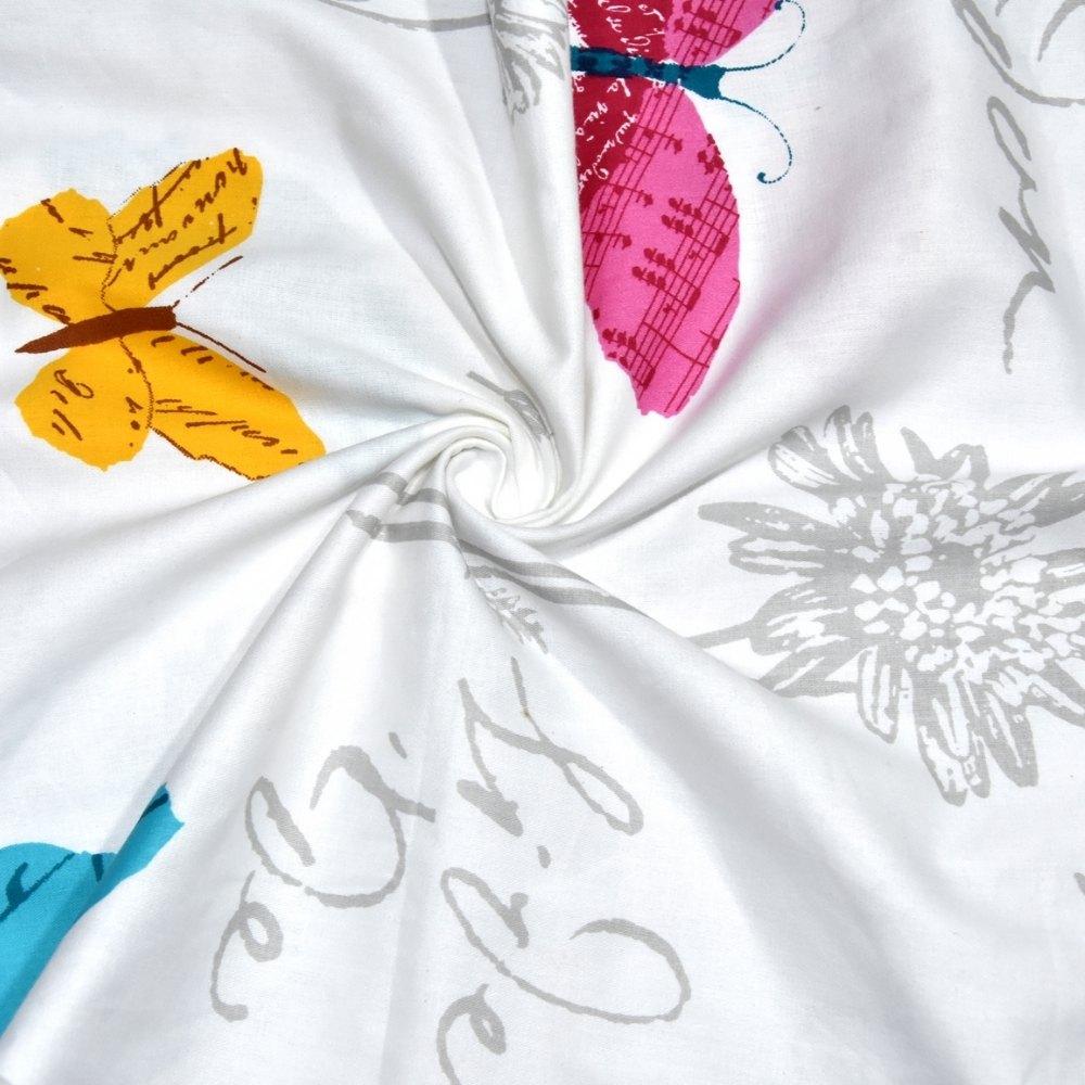 French Riviera Beau Papillon, 100% Cotton Double Size Bedsheet, 186 TC