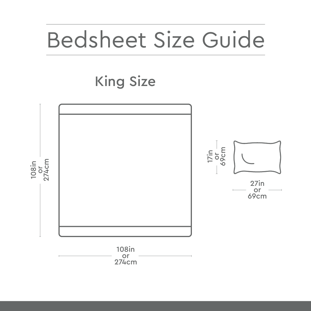 Greek Garden Romance, 100% Cotton King Size Bedsheet, 144 TC, Orange - Bedsheets | haus & kinder