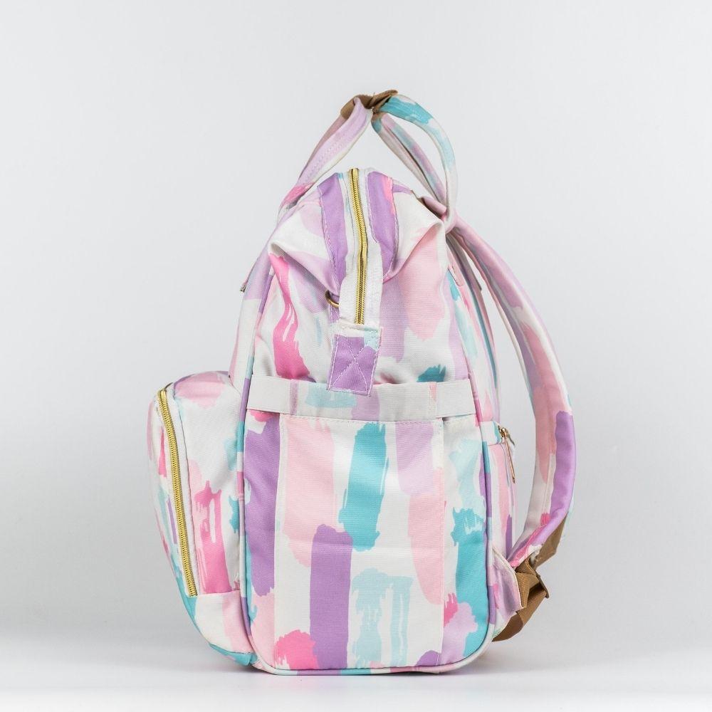 Art on Canvas - Chic Diaper Bag Backpack for New Moms, Color Splash