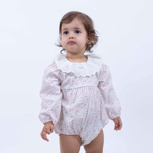 Bella Fleur princess patterned textured ruffle onesie Collection