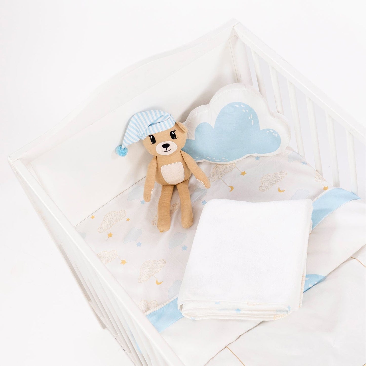 Bear on the moon fleece blanket with Sleepy bear Toy, Pack of 2