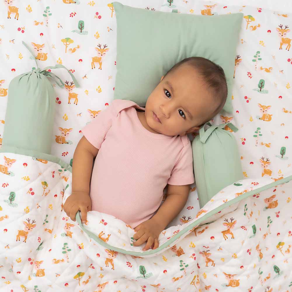 Bundle of Joy Bedding Set: Mattress, Bolsters with Quilt (Pack of 5,Whimsical Woodland) - Bedding Set | haus & kinder