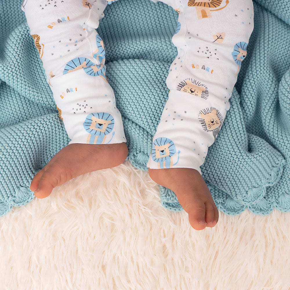 Teddy Bear 100%Cotton Knitted All Season AC Blanket with Cuddle Cloth 0- 2 years - Blanket | haus & kinder