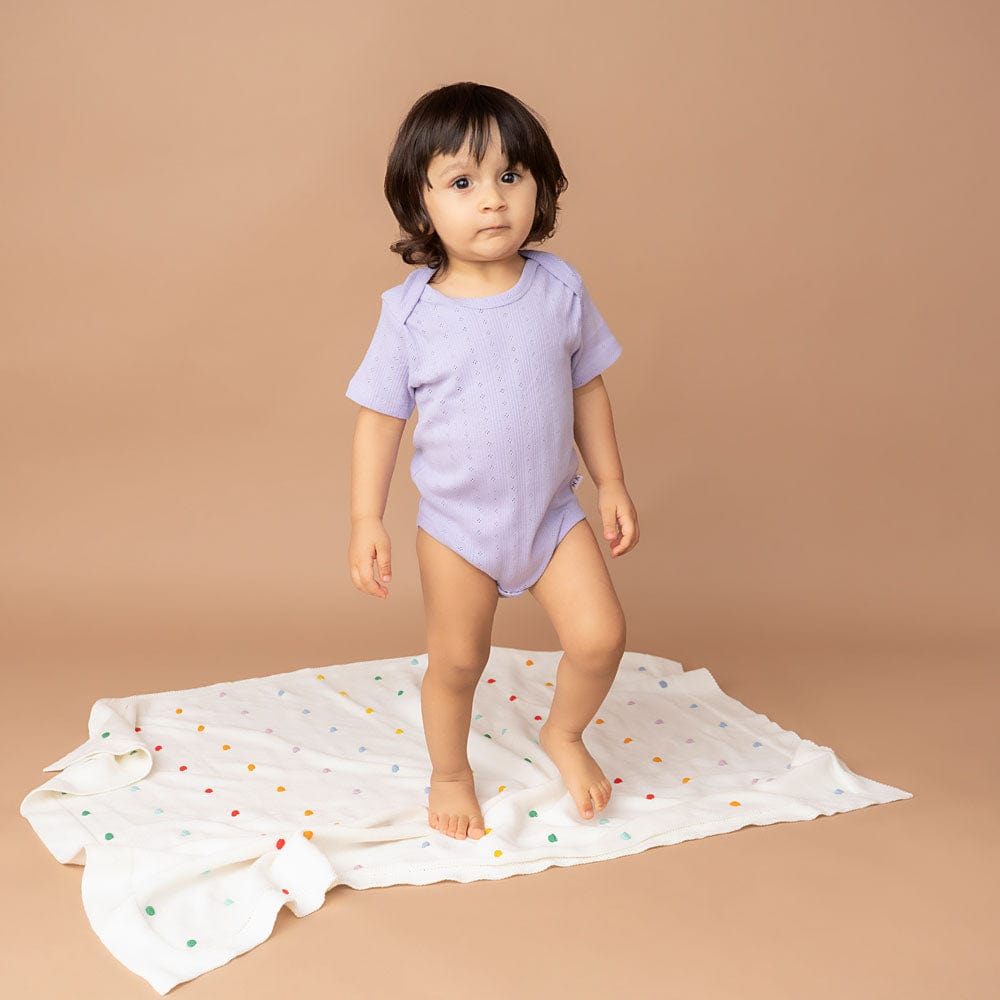 Bubble multicolor 100% pure cotton knitted Summer/AC blanket for baby