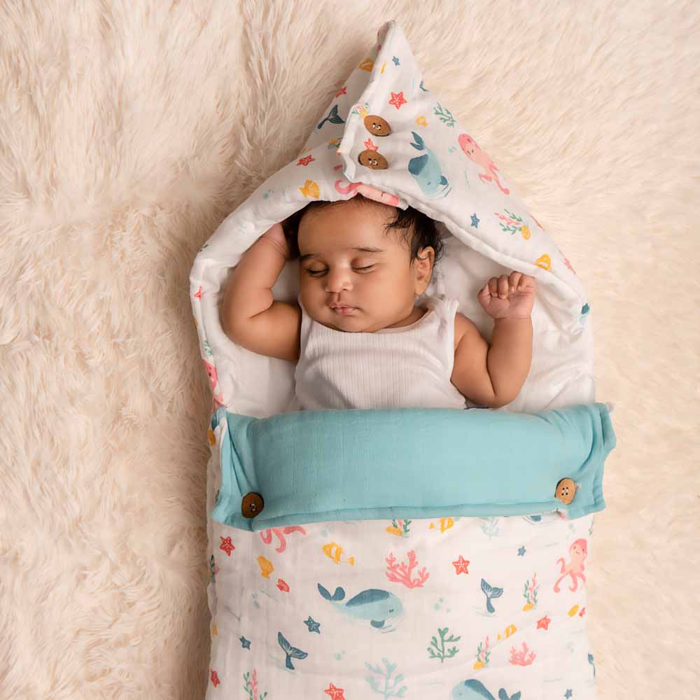 Vitamin Sea Muslin Carrier Nest / sleeping bag , 0-12 Months - Carrier Nest | haus & kinder