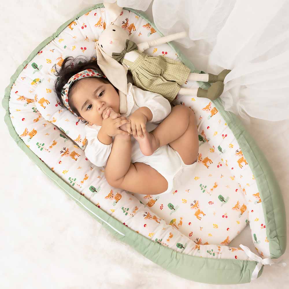 Whimsical Woodland Baby Sleeping Nest, Portable Adjustable Newborn Crib Bassinet, 0-24 Months - Sleeping Nest | haus & kinder