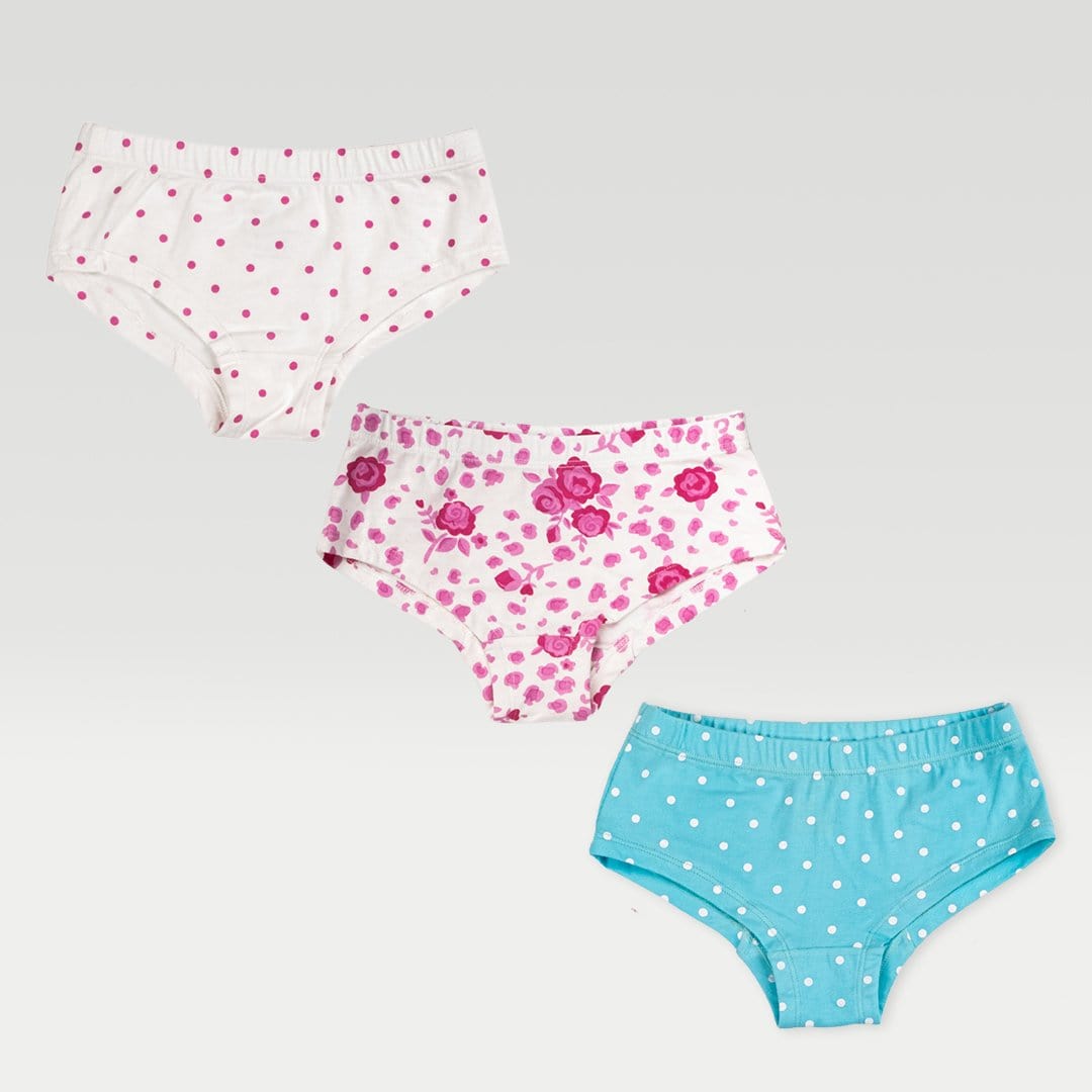 Girl Boyshorts, Pack of 3, Bio-wash Cotton Antibacterial Finish (1-10 Years)