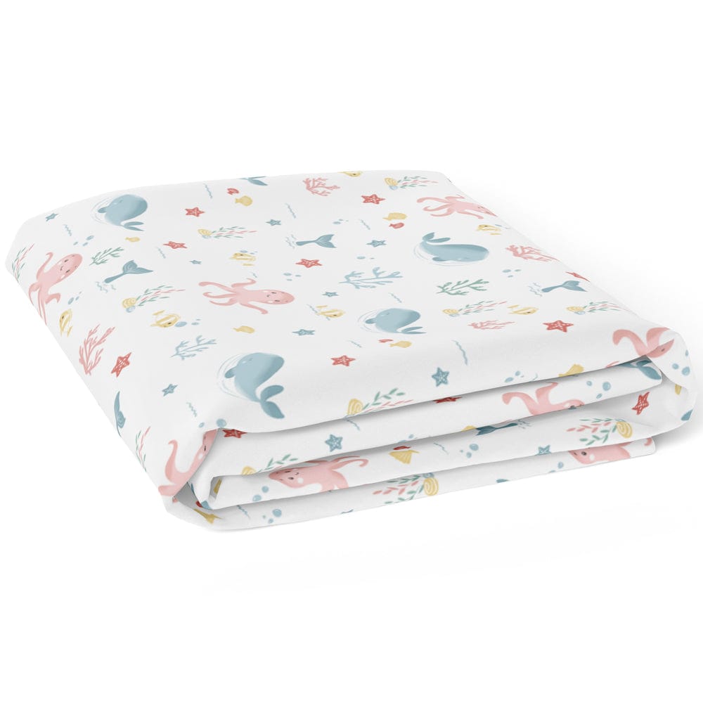Vitamin Sea Cotton Fitted Crib Sheet.