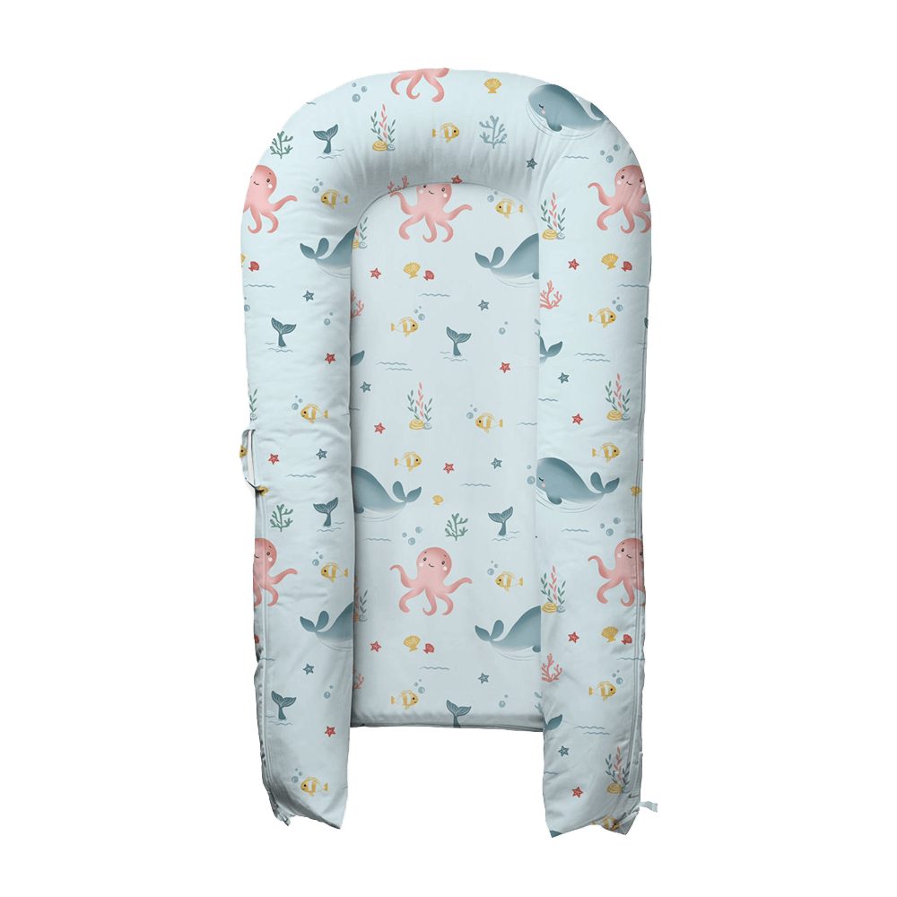 Vitamin Sea Baby Sleeping Nest, Portable Adjustable Newborn Crib Bassinet, 0-24 Months