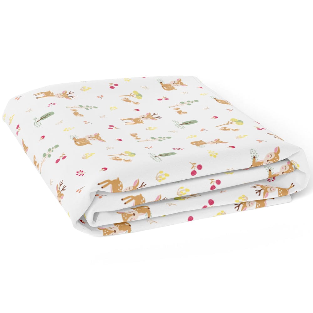 Whimsical Woodland Cotton Fitted Crib Sheet.