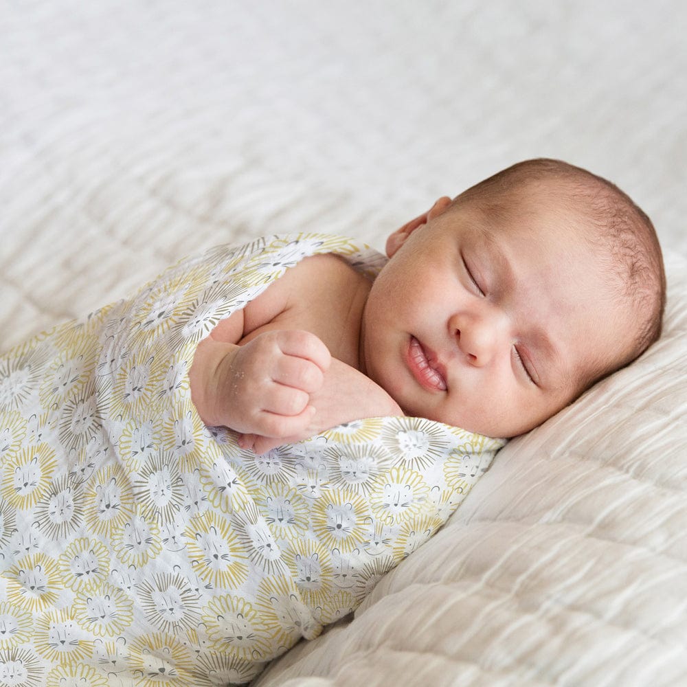 Jungle Safari Collection 100% Cotton Muslin Swaddle Pack Of 4 (Woodland, Elephant, Lion, Dot)