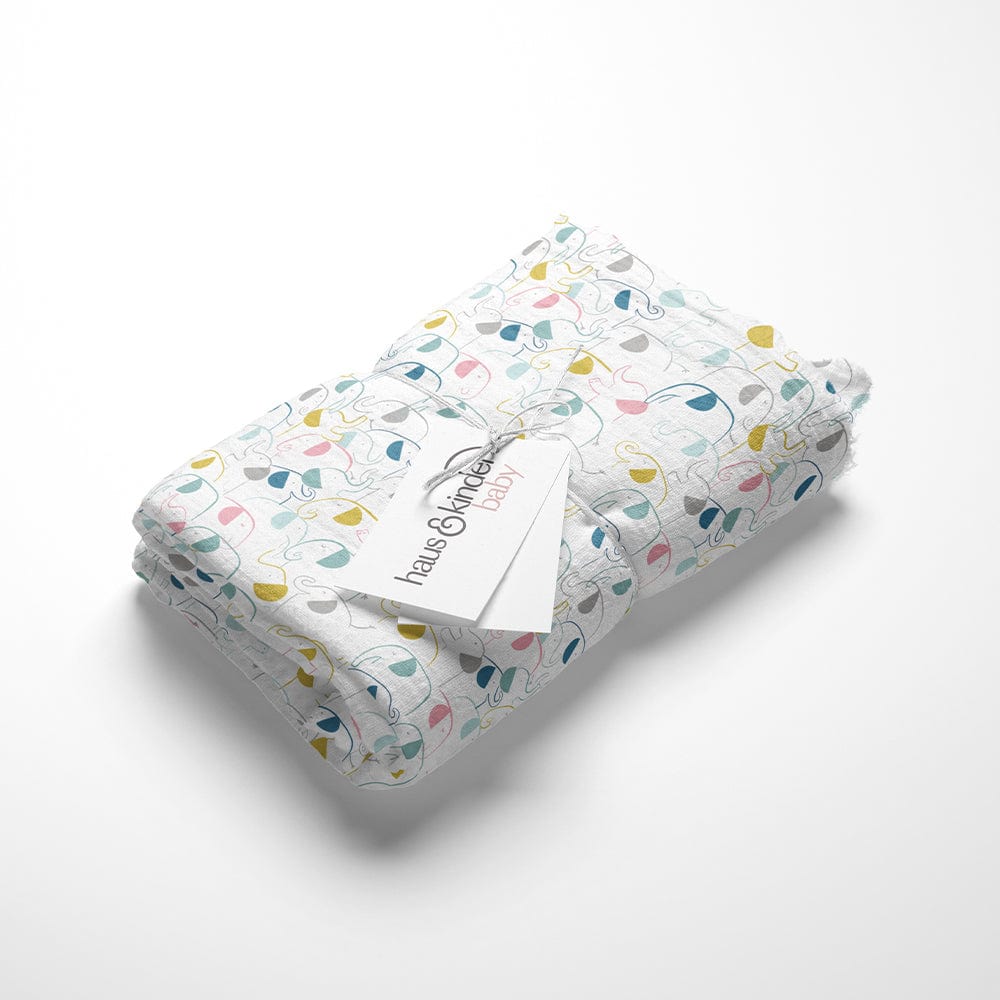 Fruit & Brute Collection 100% Cotton Soft Muslin Swaddles Wrap for Newborn Baby - Pack of 4 (100 x 100 cm, Yellow , blue , Multicolor)