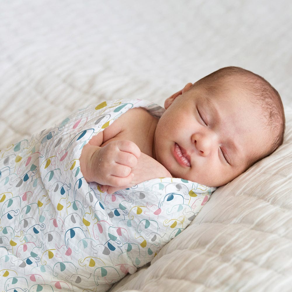 Jungle Safari Collection 100% Cotton Muslin Swaddle Pack Of 4 (Woodland, Elephant, Lion, Dot)