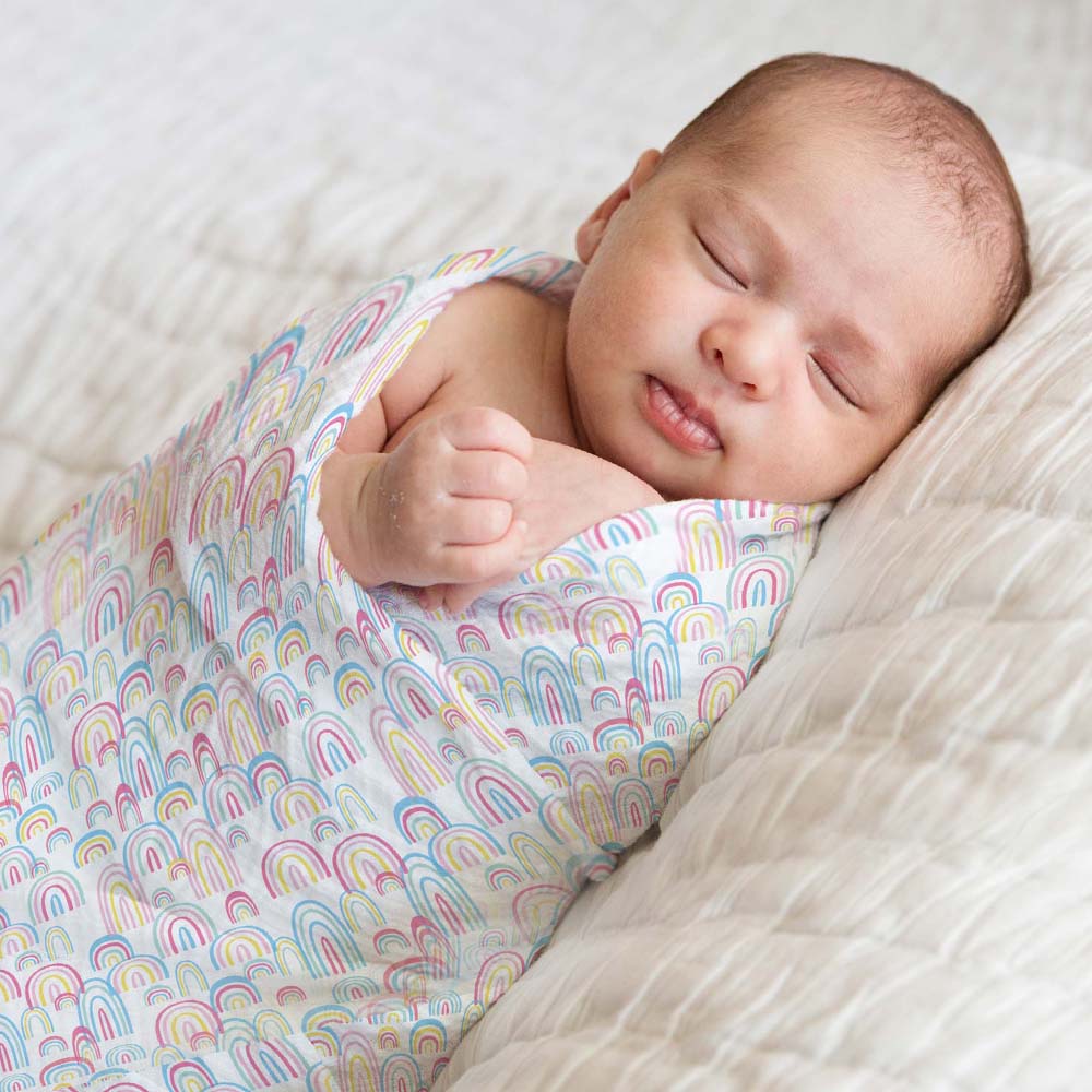 Rainbow Collection 100% Cotton Soft Muslin Swaddles Wrap for Newborn Baby - Pack of 3, Multicolor