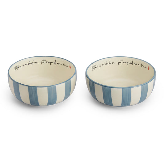 Daydream Blue Small Bowl-White & Blue Set of 2