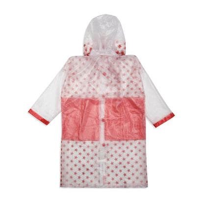 Droplets Water-proof  kids Raincoat, Translucent Red (2-5Y)