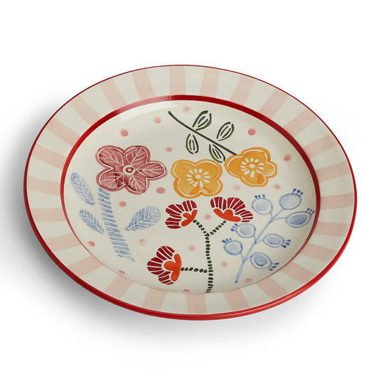 VM Sweet Ceramic Handpainted Plater, Multicolor